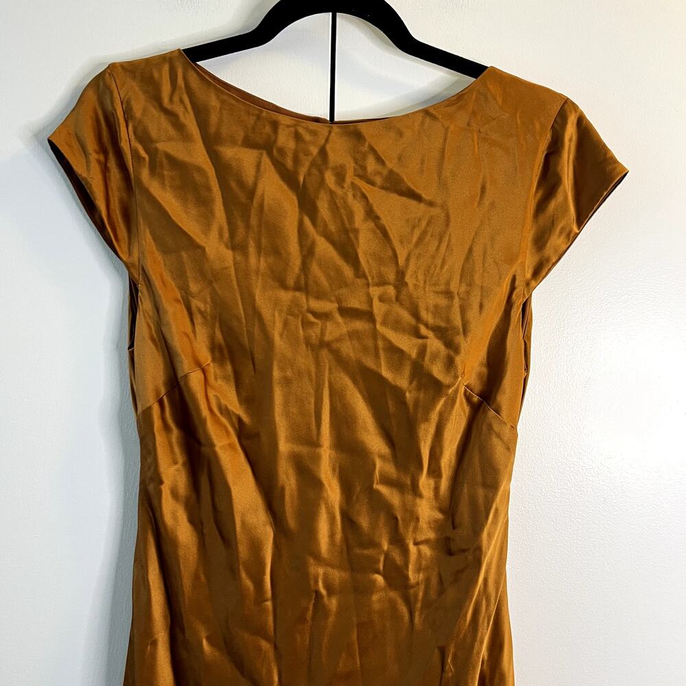 Reformation Niamh Silk Dress Copper Gold Size 8 100% silk open back sleeveless - Picture 3 of 9